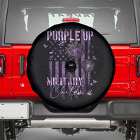 Purple Up Military Child Spare Tire Cover Dandelion Vintage American Flag Military Child Month