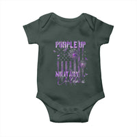 Purple Up Military Child Baby Onesie Dandelion Vintage American Flag Military Child Month