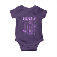 Purple Up Military Child Baby Onesie Dandelion Vintage American Flag Military Child Month