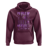 Purple Up Military Child Hoodie Dandelion Vintage American Flag Military Child Month