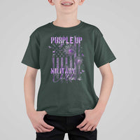 Purple Up Military Child T Shirt For Kid Dandelion Vintage American Flag Military Child Month