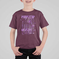 Purple Up Military Child T Shirt For Kid Dandelion Vintage American Flag Military Child Month