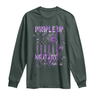 Purple Up Military Child Long Sleeve Shirt Dandelion Vintage American Flag Military Child Month