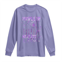 Purple Up Military Child Long Sleeve Shirt Dandelion Vintage American Flag Military Child Month