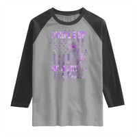 Purple Up Military Child Raglan Shirt Dandelion Vintage American Flag Military Child Month