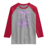 Purple Up Military Child Raglan Shirt Dandelion Vintage American Flag Military Child Month