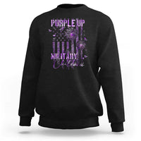Purple Up Military Child Sweatshirt Dandelion Vintage American Flag Military Child Month