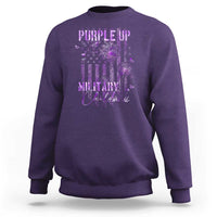 Purple Up Military Child Sweatshirt Dandelion Vintage American Flag Military Child Month