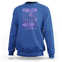 Purple Up Military Child Sweatshirt Dandelion Vintage American Flag Military Child Month