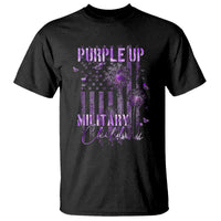 Purple Up Military Child T Shirt Dandelion Vintage American Flag Military Child Month