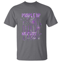 Purple Up Military Child T Shirt Dandelion Vintage American Flag Military Child Month