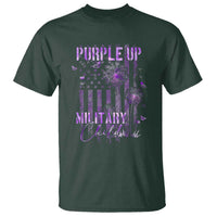 Purple Up Military Child T Shirt Dandelion Vintage American Flag Military Child Month
