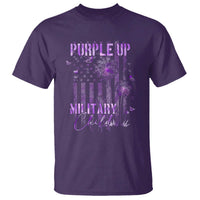 Purple Up Military Child T Shirt Dandelion Vintage American Flag Military Child Month