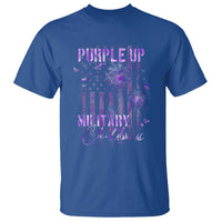 Purple Up Military Child T Shirt Dandelion Vintage American Flag Military Child Month