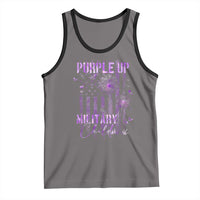 Purple Up Military Child Tank Top Dandelion Vintage American Flag Military Child Month