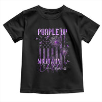 Purple Up Military Child Toddler T Shirt Dandelion Vintage American Flag Military Child Month