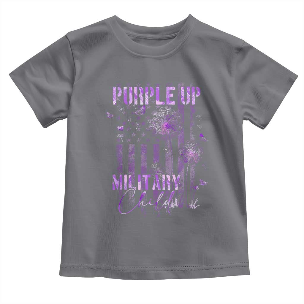 Purple Up Military Child Toddler T Shirt Dandelion Vintage American Flag Military Child Month