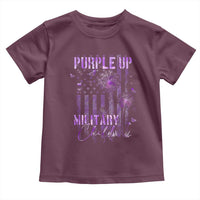 Purple Up Military Child Toddler T Shirt Dandelion Vintage American Flag Military Child Month