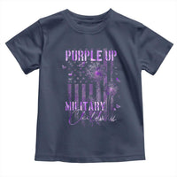 Purple Up Military Child Toddler T Shirt Dandelion Vintage American Flag Military Child Month