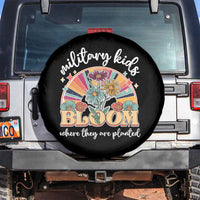 Military Kids Bloom Where They Are Planted Spare Tire Cover Military Child Month Retro Vintage Flowers