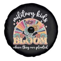 Military Kids Bloom Where They Are Planted Spare Tire Cover Military Child Month Retro Vintage Flowers
