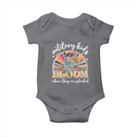 Military Kids Bloom Where They Are Planted Baby Onesie Military Child Month Retro Vintage Flowers