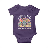Military Kids Bloom Where They Are Planted Baby Onesie Military Child Month Retro Vintage Flowers