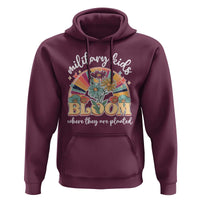 Military Kids Bloom Where They Are Planted Hoodie Military Child Month Retro Vintage Flowers