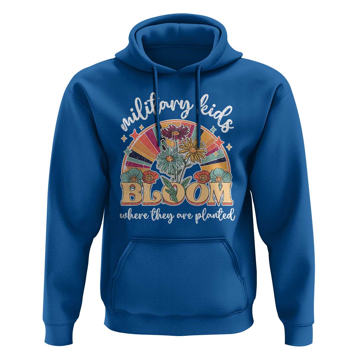Military Kids Bloom Where They Are Planted Hoodie Military Child Month Retro Vintage Flowers