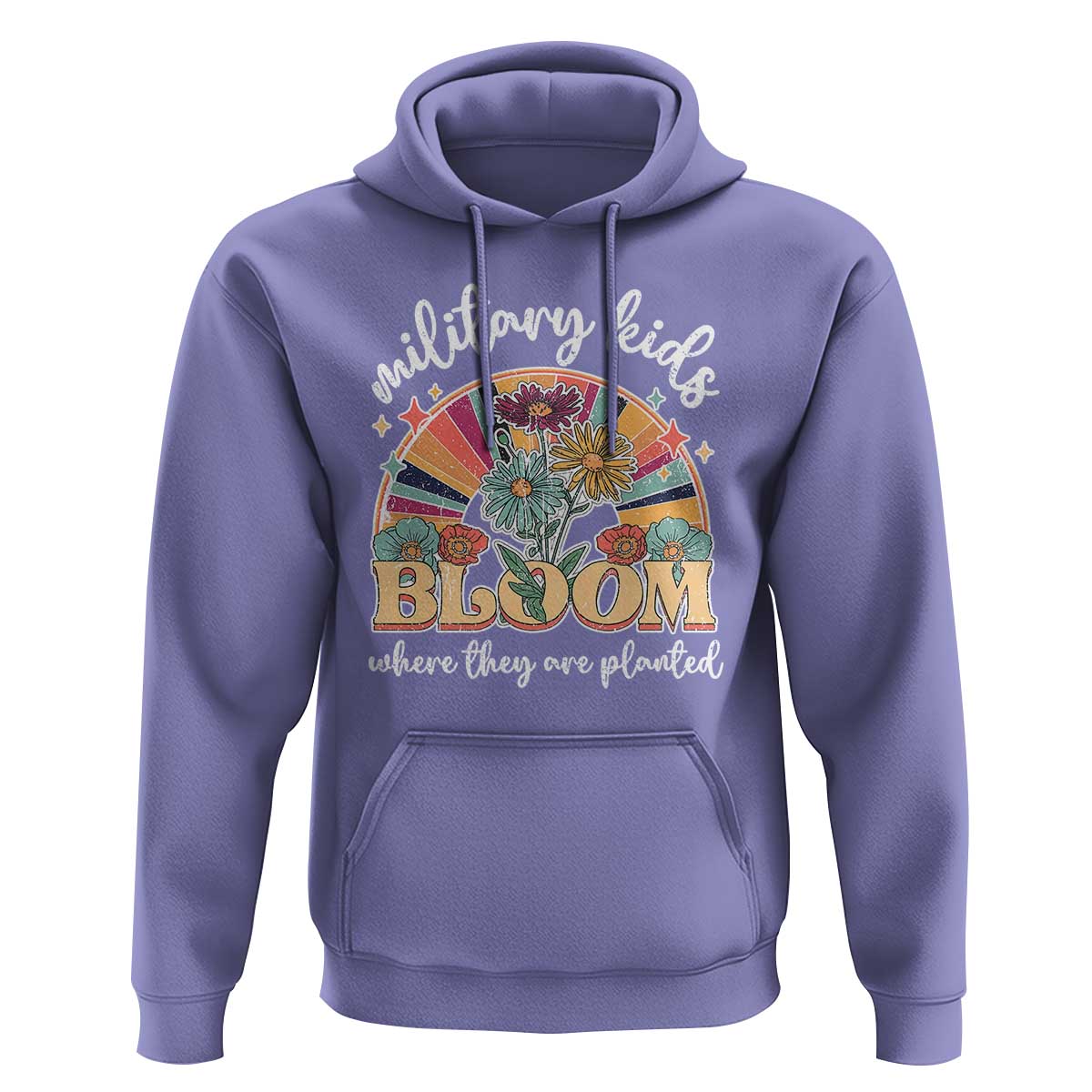 Military Kids Bloom Where They Are Planted Hoodie Military Child Month Retro Vintage Flowers