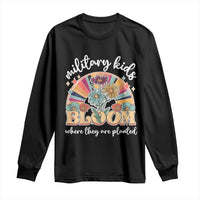 Military Kids Bloom Where They Are Planted Long Sleeve Shirt Military Child Month Retro Vintage Flowers
