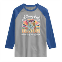 Military Kids Bloom Where They Are Planted Raglan Shirt Military Child Month Retro Vintage Flowers