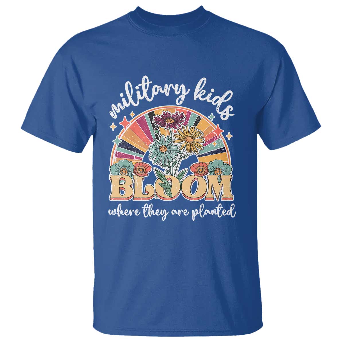 Military Kids Bloom Where They Are Planted T Shirt Military Child Month Retro Vintage Flowers