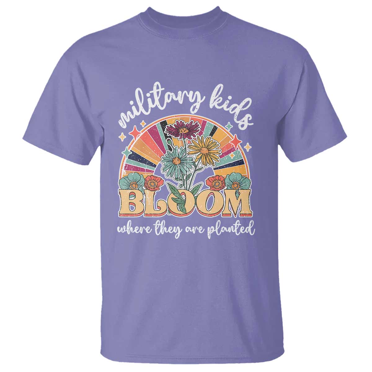 Military Kids Bloom Where They Are Planted T Shirt Military Child Month Retro Vintage Flowers