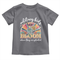 Military Kids Bloom Where They Are Planted Toddler T Shirt Military Child Month Retro Vintage Flowers
