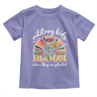 Military Kids Bloom Where They Are Planted Toddler T Shirt Military Child Month Retro Vintage Flowers
