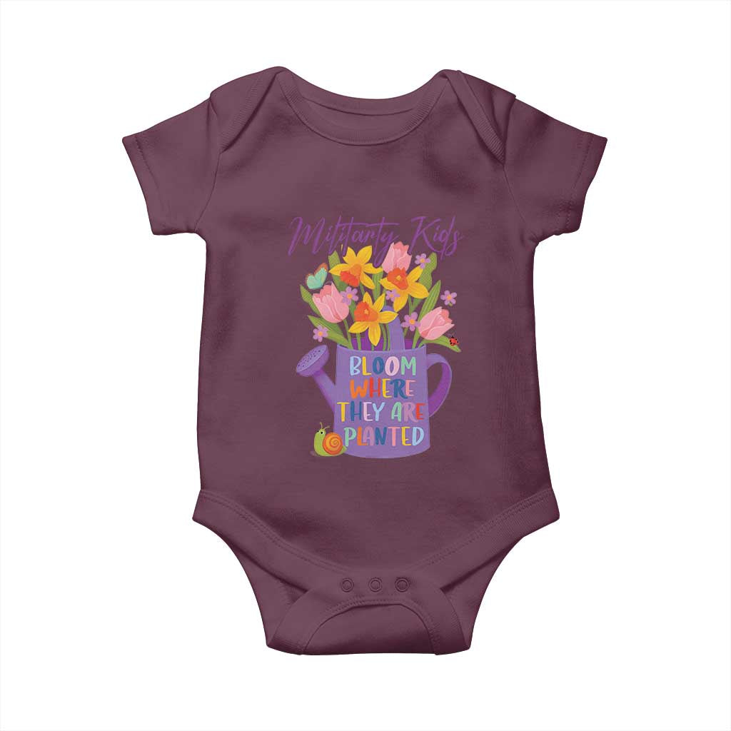 Military Kids Bloom Where They Are Planted Baby Onesie Military Child Month Flower