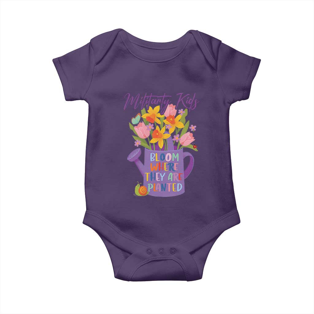 Military Kids Bloom Where They Are Planted Baby Onesie Military Child Month Flower