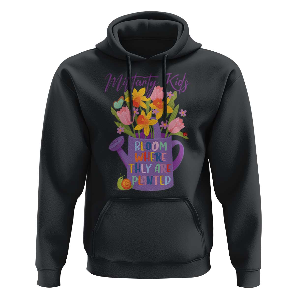 Military Kids Bloom Where They Are Planted Hoodie Military Child Month Flower