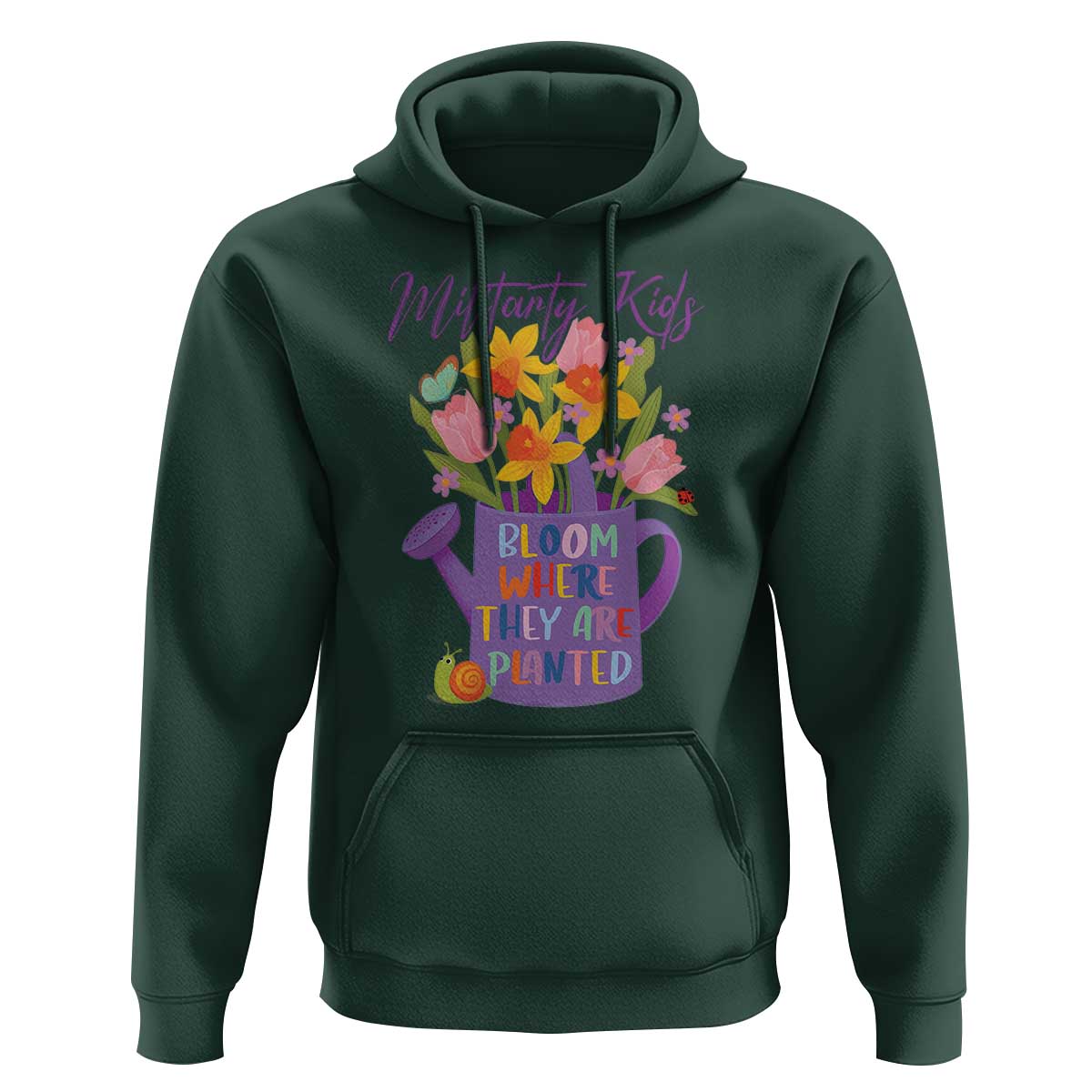 Military Kids Bloom Where They Are Planted Hoodie Military Child Month Flower