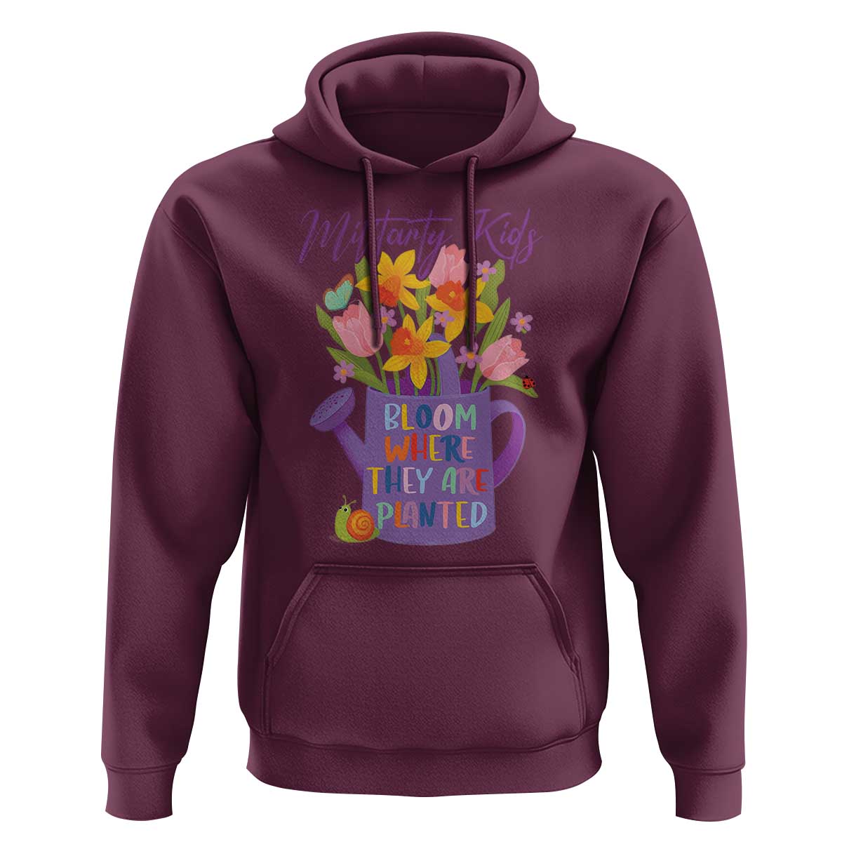 Military Kids Bloom Where They Are Planted Hoodie Military Child Month Flower