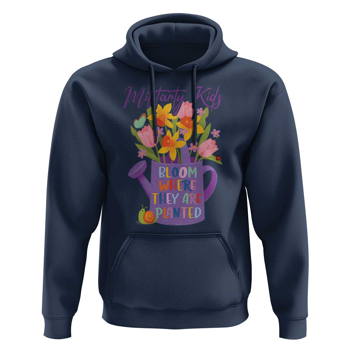 Military Kids Bloom Where They Are Planted Hoodie Military Child Month Flower