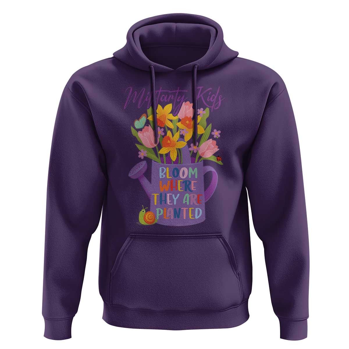 Military Kids Bloom Where They Are Planted Hoodie Military Child Month Flower