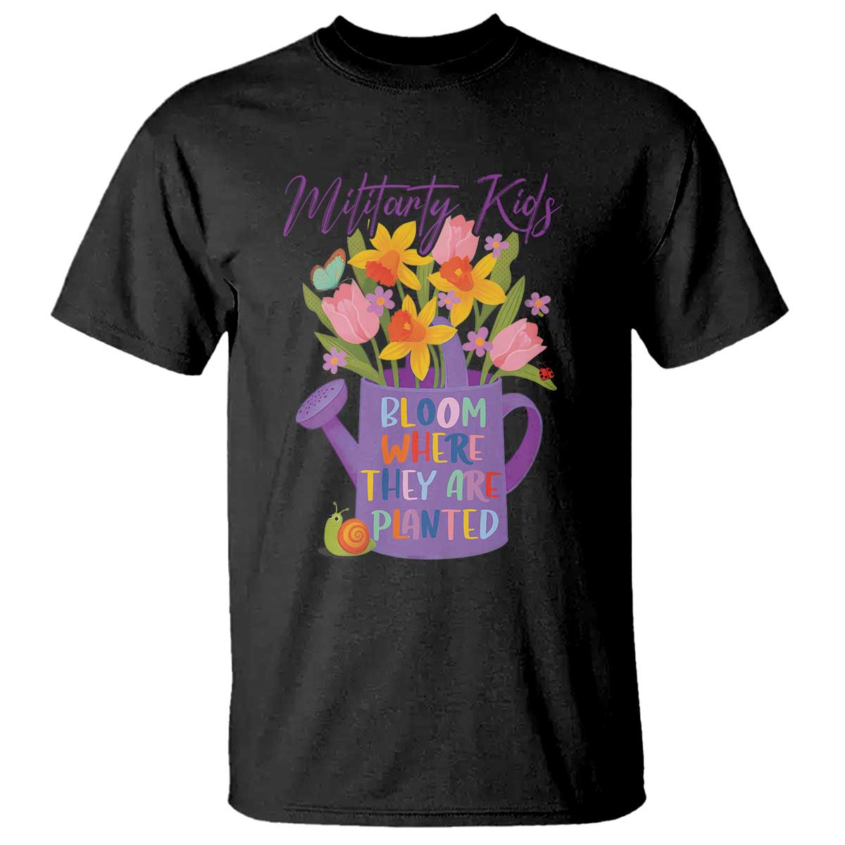 Military Kids Bloom Where They Are Planted T Shirt Military Child Month Flower