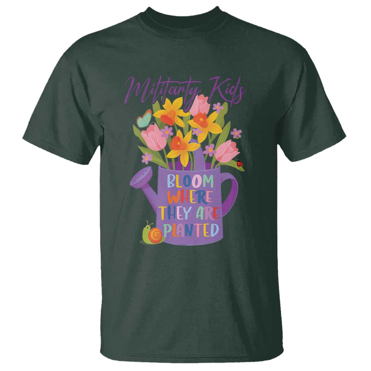 Military Kids Bloom Where They Are Planted T Shirt Military Child Month Flower