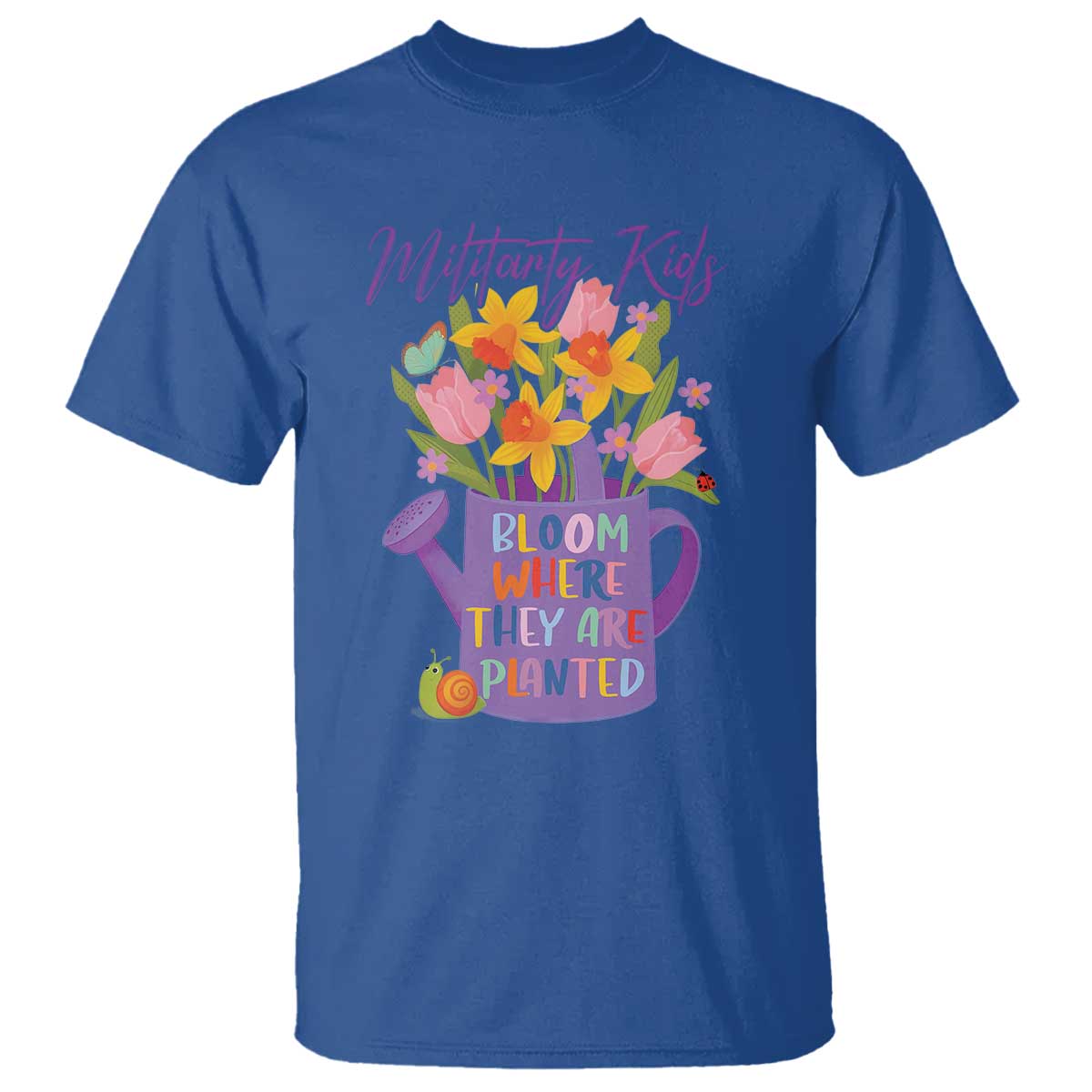 Military Kids Bloom Where They Are Planted T Shirt Military Child Month Flower