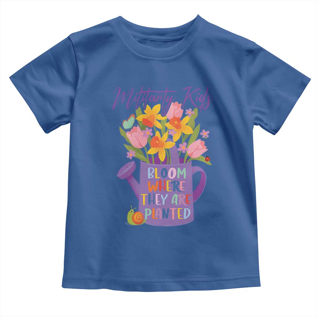 Military Kids Bloom Where They Are Planted Toddler T Shirt Military Child Month Flower
