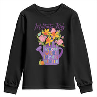 Military Kids Bloom Where They Are Planted Youth Sweatshirt Military Child Month Flower