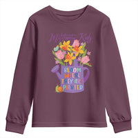 Military Kids Bloom Where They Are Planted Youth Sweatshirt Military Child Month Flower