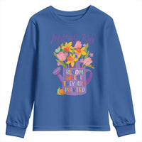 Military Kids Bloom Where They Are Planted Youth Sweatshirt Military Child Month Flower